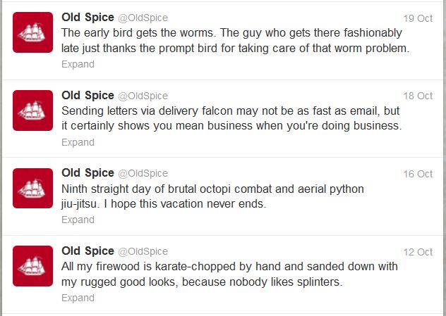 social media content strategy - Old Spice