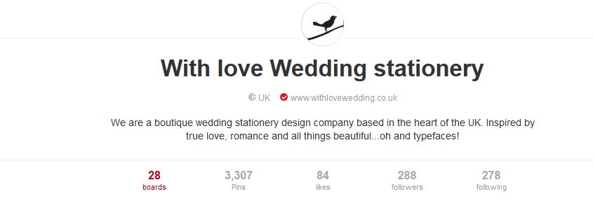 Pinterest company profile wedding stationery